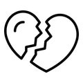 Heartbrake abuse icon outline vector. Bully child