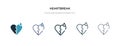 Heartbreak icon in different style vector illustration. two colored and black heartbreak vector icons designed in filled, outline