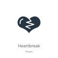Heartbreak icon vector. Trendy flat heartbreak icon from shapes collection isolated on white background. Vector illustration can