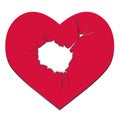 Heartbreak. The red heart with a hole.