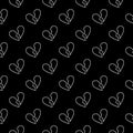 Heartbreak vector concept dark outline seamless pattern