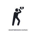 heartbroken human isolated icon. simple element illustration from feelings concept icons. heartbroken human editable logo sign Royalty Free Stock Photo
