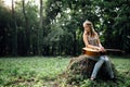 Heartbroken woman in nature Royalty Free Stock Photo