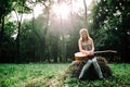 Heartbroken woman in nature Royalty Free Stock Photo