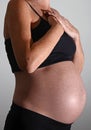 Heartburn and pregnant woman Royalty Free Stock Photo