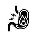 heartburn stomach glyph icon vector illustration