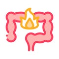 Heartburn stomach icon vector outline illustration