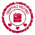 Heartfelt delivery rubber stamp for valentine post office