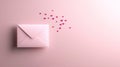 Heartfelt Message in Open Envelope on Pretty Pink Background Royalty Free Stock Photo