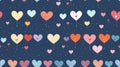 Heartfelt and Vibrant: Kids\' Wallpaper Celebrating Love, Flat Design Royalty Free Stock Photo