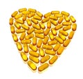Hearth of capsules on white Royalty Free Stock Photo