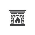 Hearth, Fireplace icon vector, filled flat sign, solid pictogram