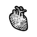 Hearth icon hand drawn vector illustration isolated on white background