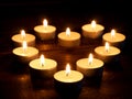 Hearth-shape from candle light Royalty Free Stock Photo