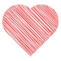 Hearth shape with scribble, doodle style Royalty Free Stock Photo