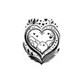 Hearth world Icon hand draw black colour world humanitarian day logo symbol perfect