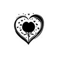 Hearth world Icon hand draw black colour world humanitarian day logo symbol perfect