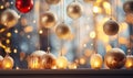Hearthside Holiday Charm Window Garland and Candles in Christmas Ambiance Royalty Free Stock Photo