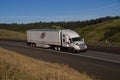 Heartland Express / White Kenworth Semi-Truck Royalty Free Stock Photo