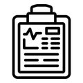 Heartrate clipboard icon outline vector. Treatment patient Royalty Free Stock Photo