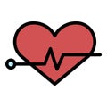 Heartrate icon color outline vector Royalty Free Stock Photo