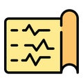 Heartrate paper icon vector flat Royalty Free Stock Photo