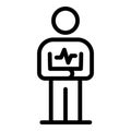 Heartrate personal traits icon, outline style Royalty Free Stock Photo