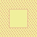 Heart pattern yellow background with place for text St. Valentine Mother`s day gift card label