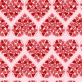 Valentine pattern with red hearts on white and pink background. Decorative wallpaper for print on fabric or paper Royalty Free Stock Photo