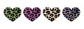 hearts with animal print in vector format, individual objects Royalty Free Stock Photo