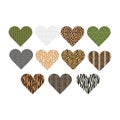 hearts animal skins textures