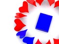 Hearts around book Royalty Free Stock Photo
