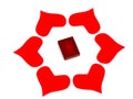 Hearts around book Royalty Free Stock Photo
