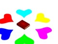 Hearts around book Royalty Free Stock Photo