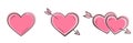 hearts with arrow line icon set. love and romantic symbols. vector images for valentines day design Royalty Free Stock Photo