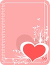 Saint valentine greeting card with heart in red tones