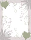 Hearts on background with floral fantasy