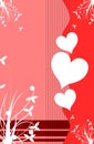 Hearts on colorful background wit floral decoration