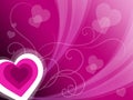 Hearts Background Means Pink Valentines Or Anniversary Card Royalty Free Stock Photo