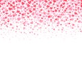 Hearts background, Valentine Day falling heart pink confetti