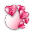 Heart balloons on a white background