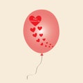 Hearts on balloon