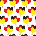 Hearts-balloons of German flag`s colors Royalty Free Stock Photo