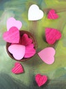 Hearts in bowl Royalty Free Stock Photo