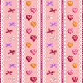 Hearts and bows needlework Royalty Free Stock Photo