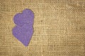 Hearts on burlap