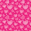 Hearts and butterfly Seamless background in vintag Royalty Free Stock Photo