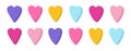 Hearts candies shaped cartoon set hand drawn candy heart lollipop love symbol Valentines day vector Royalty Free Stock Photo