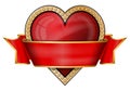 Hearts. card suit icons with ribbon