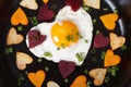 Hearts of carrots, potatoes, beets and eggs